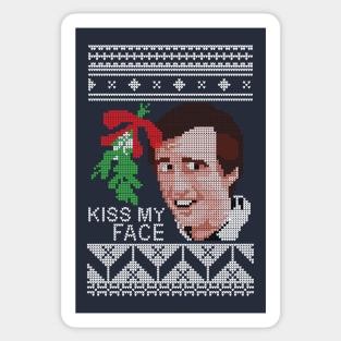 Christmas Alan Partridge Kiss My Face Mistletoe Knit Sticker